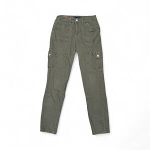 Hot Kiss Mid Rise Skinny Jeans Size 7 Juniors Cargo Pants Olive Green Utility